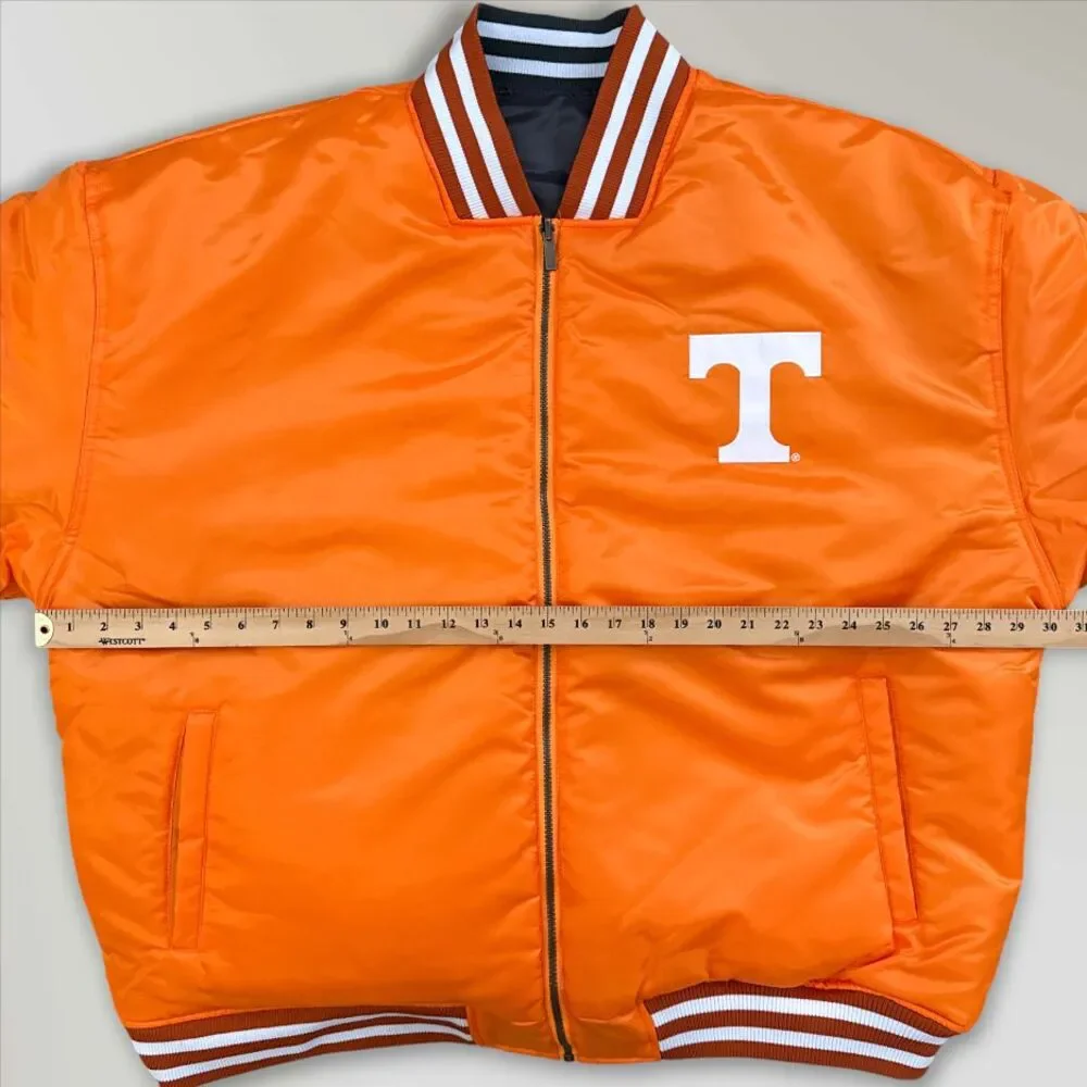 NWT Tennessee Volunteers Reversible Satin Full-Zip Jacket Orange/Gray Size 4XL